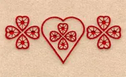 Wholesale Lace Valentine Hearts 1 Embroidery Design