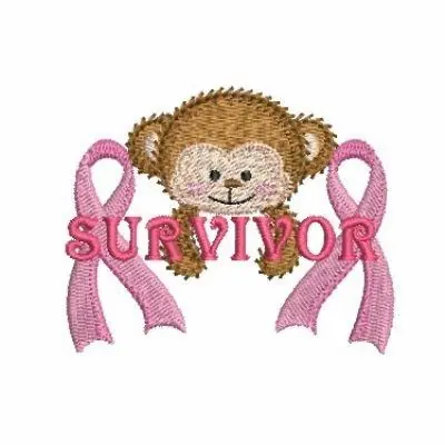 In Demand Awareness Ribbon Mokey Embroidery Design