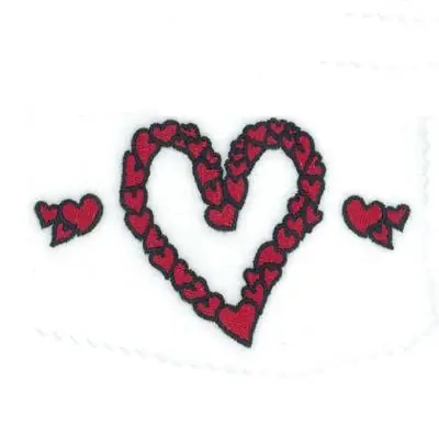 Professional Grade Hearts Font Large Heart Embroidery Design