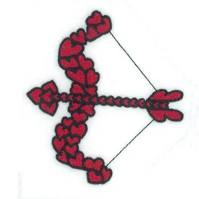 Money Back Guarantee Hearts Font Bow & Arrow Embroidery Design