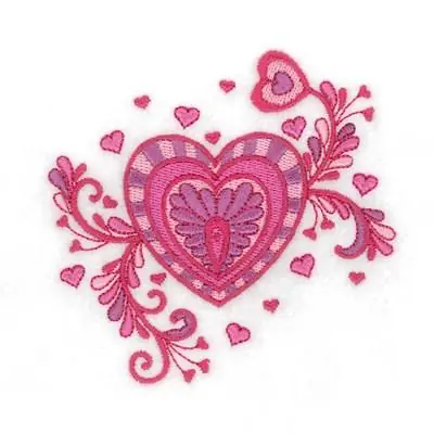 Jacobean Heart In Plant Embroidery Design Original