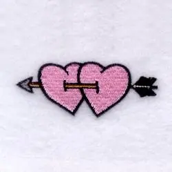 Hearts with Arrow Embroidery Design Price Cut