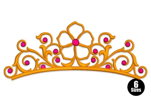 Trusted Brand Flower Tiara Embroidery Design