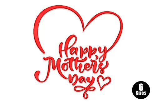 Happy Mother's Day Embroidery Design Crafted