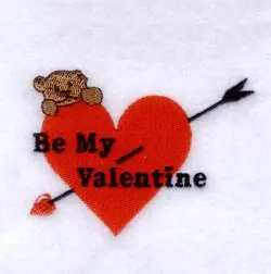 Be My Valentine Teddy Bear Embroidery Design Premium