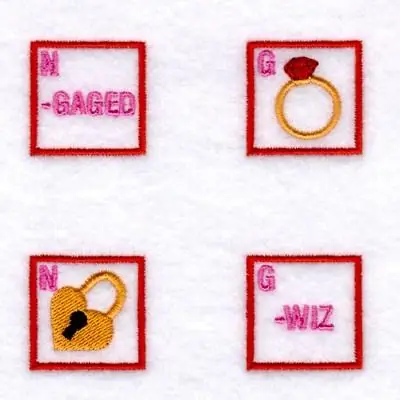 Direct From Factory Valentine Bingo Squares 5 Embroidery Design