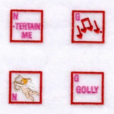 Valentine Bingo Squares 7 Embroidery Design Limited Time