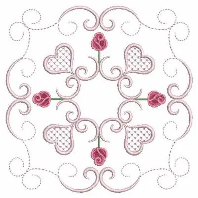 Roses & Hearts Quilt Embroidery Design Fan Favorite