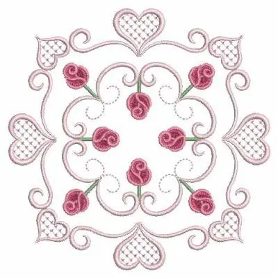 Wholesale Quilt Roses Embroidery Design