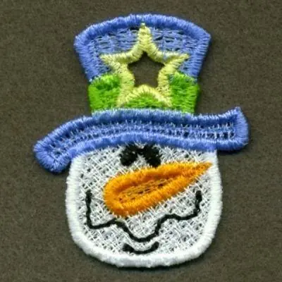 Hot Deal FSL Snowman Tag Embroidery Design