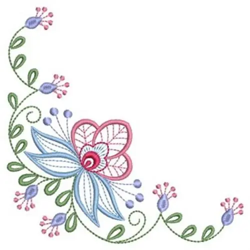 Vintage Jacobean Corner Embroidery Design Markdown