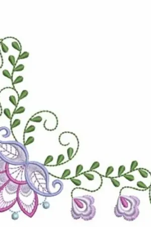 Authentic Vintage Jacobean Corner Embroidery Design
