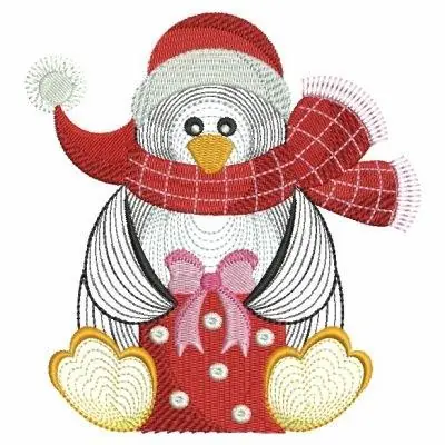 Weekend Sale Holiday Penguin Embroidery Design