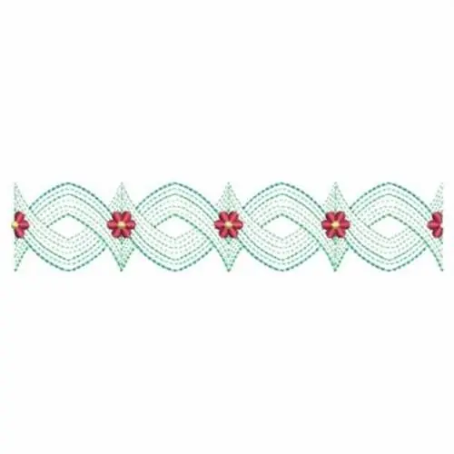 Rippled Floral Border Embroidery Design While Supplies Last