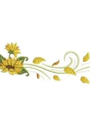 Yellow Floral Border Embroidery Design Flash Sale
