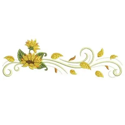 Yellow Floral Border Embroidery Design Flash Sale