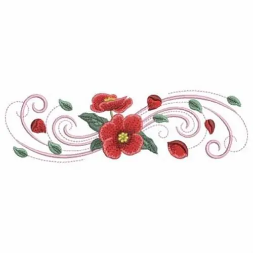 Clearance Red Floral Border Embroidery Design