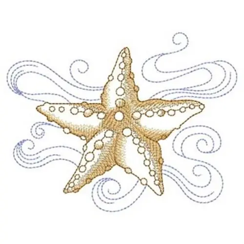Sketched Starfish Embroidery Design Top Pick