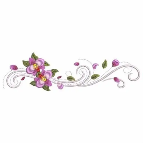 Popular Floral Swirl Border Embroidery Design