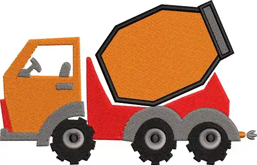 Flash Sale Cement Truck Embroidery Design