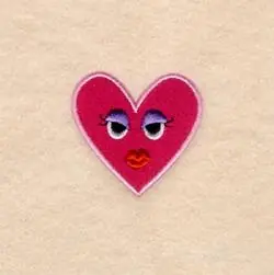 Budget Brassy Heart Face Embroidery Design