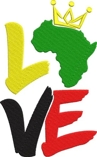 Love Africa Embroidery Design Free Delivery