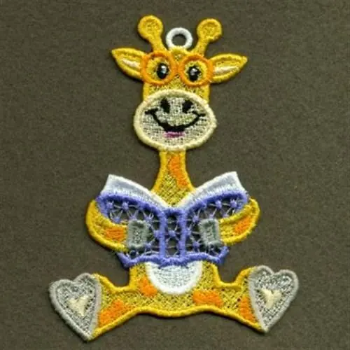 Hassle-Free Returns FSL Giraffe & Book Embroidery Design