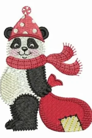 Christmas Panda Embroidery Design Seasonal Sale