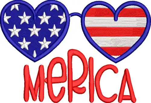 America Glasses Embroidery Design Must Have