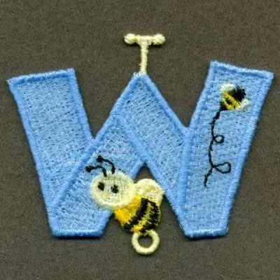 FSL Bear Alphabet W Embroidery Design Factory Price
