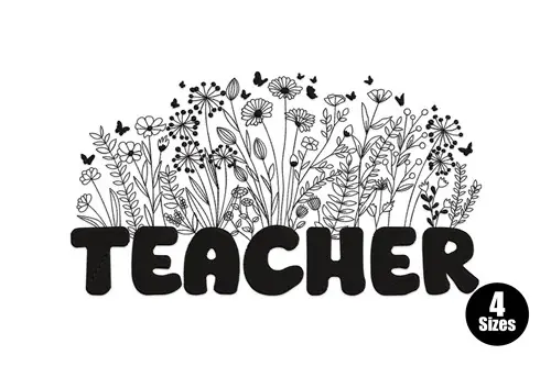 Teacher Embroidery Design Today Only
