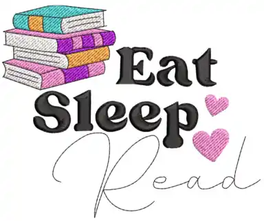 Direct From Manufacturer Eat Sleep Read Embroidery Design