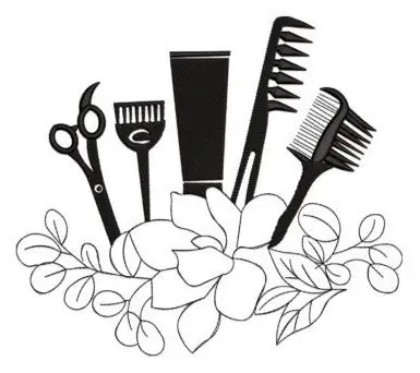 Fan Favorite Floral Hairdresser Tools Embroidery Design