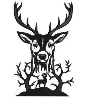 New Release Deer Scene Embroidery Design