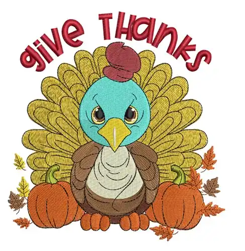 New Release Give Thanks Embroidery Design