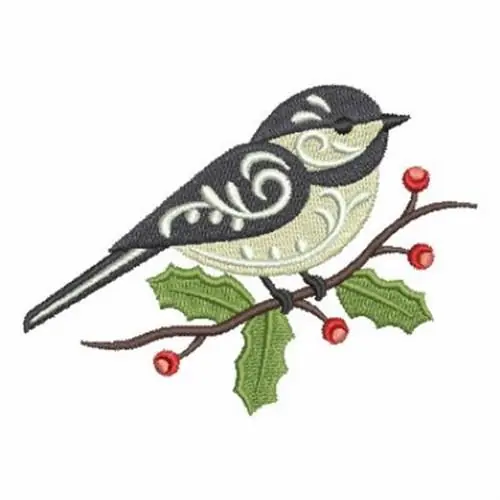 Chickadee Embroidery Design Express Delivery