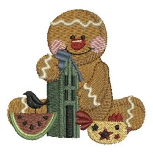 Top Rated Country Gingerbread Man Embroidery Design