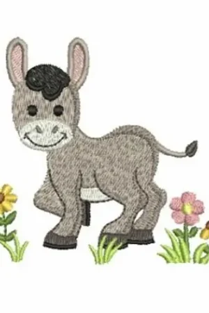 Big Sale Farm Animal Donkey Embroidery Design