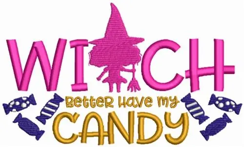 Bulk Order Halloween Witch Embroidery Design